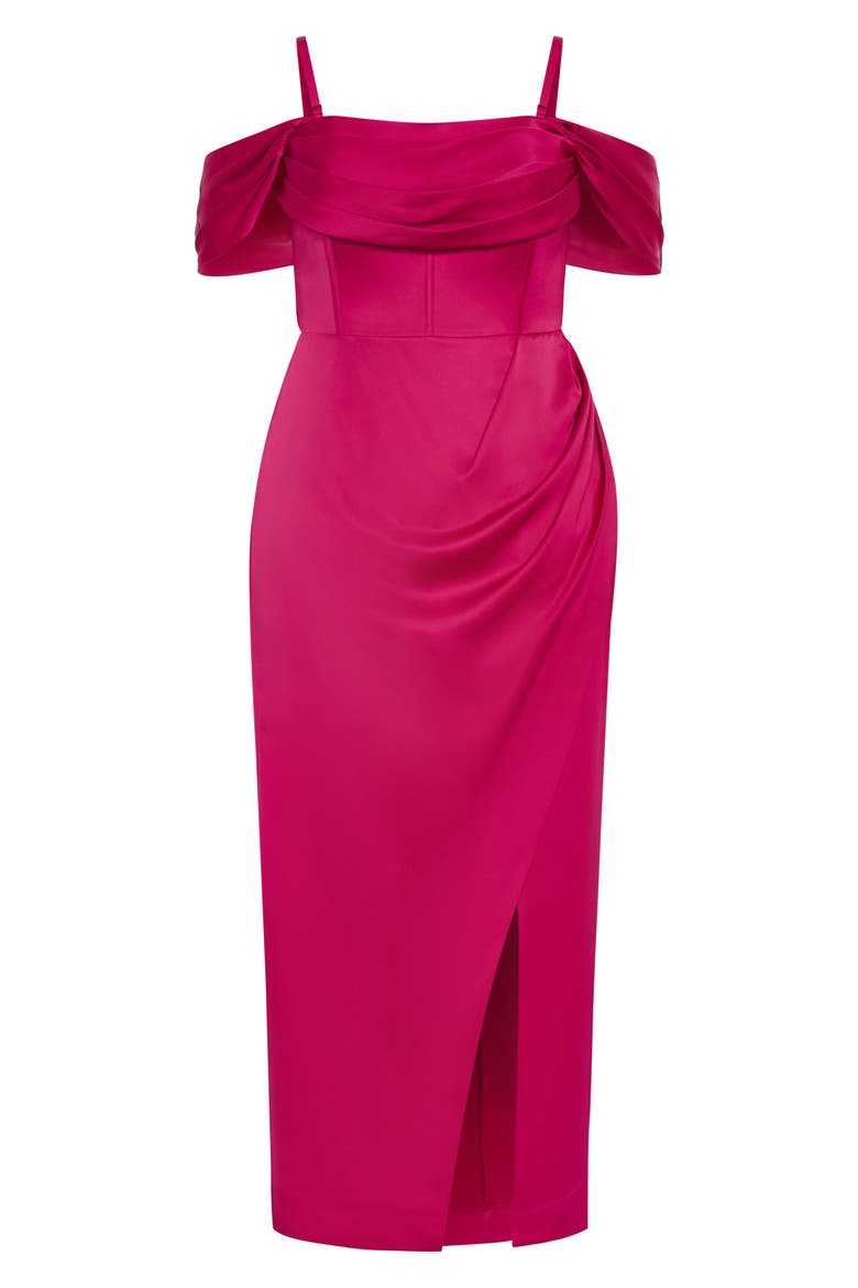 Forbidden Love Off the Shoulder Maxi Dress, Alternate, color, FRAMBOISE