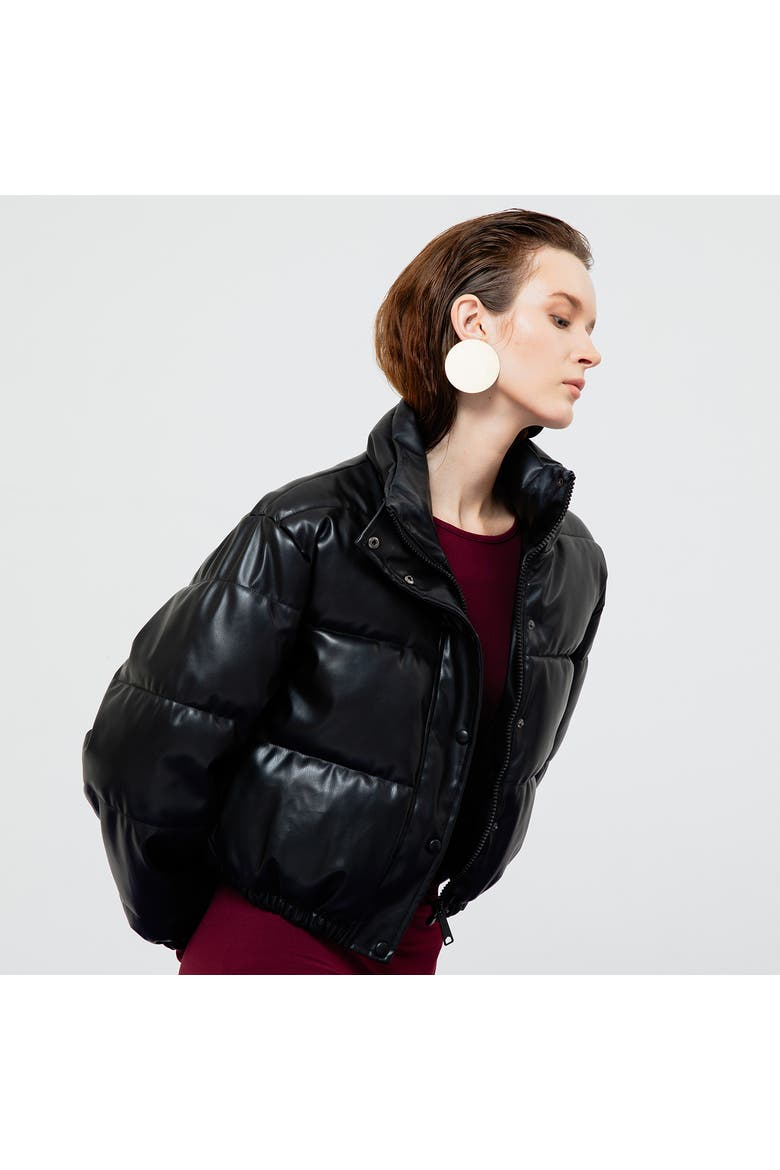 Lyra Quilted Leather Jacket, Alternate, color, Black