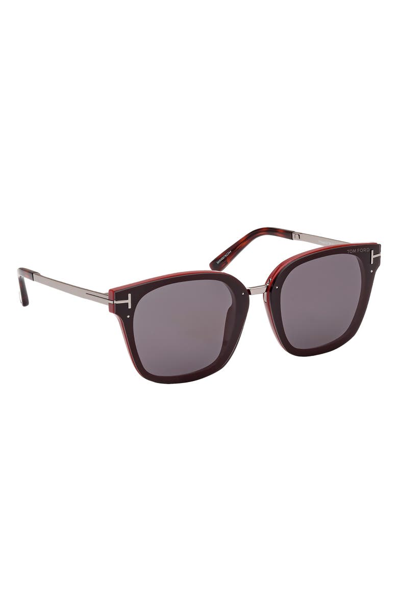TOM FORD Philippa 68mm Gradient Square Sunglasses, Alternate, color, Shiny Bordeaux/ Smoke