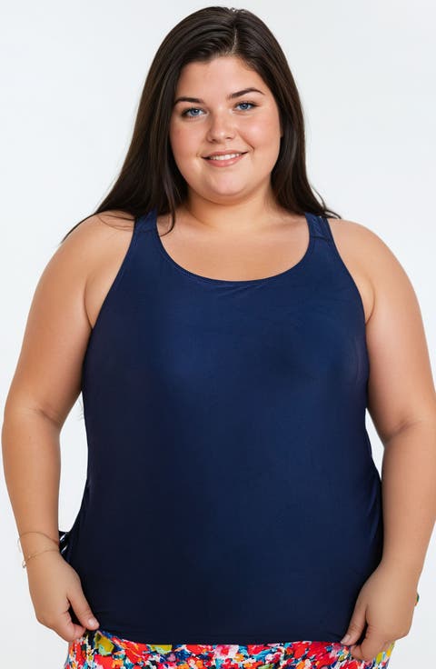 Plus Size Maya Tankini Swim Top With Built-in Bra