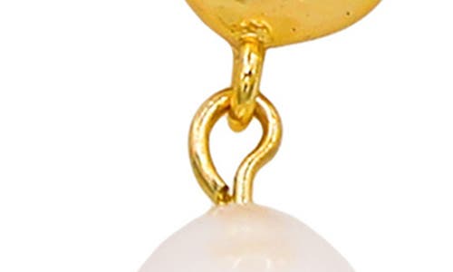 La Meno Elegant Baroque Pearl Drop Earrings In Gold