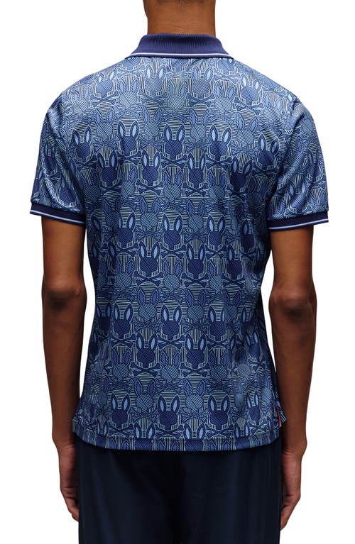 Psycho Bunny Reeves Bunny Print Sport Polo In Blue