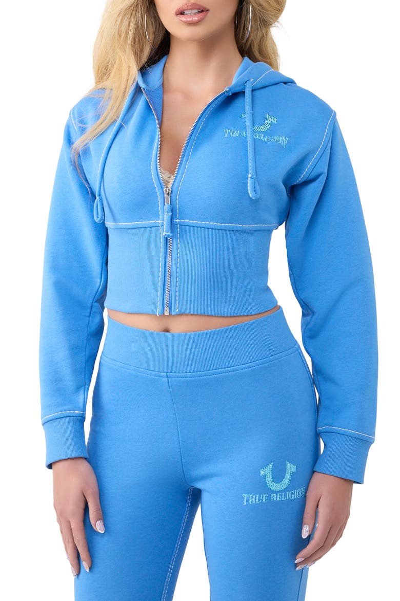 Big T Wide Waistband Full Zip Hoodie, Main, color, SUPER SONIC