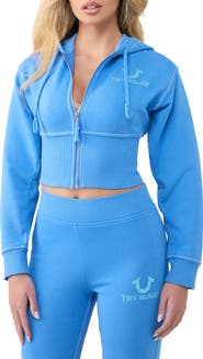 True Religion Big T Wide Waistband Full Zip Hoodie