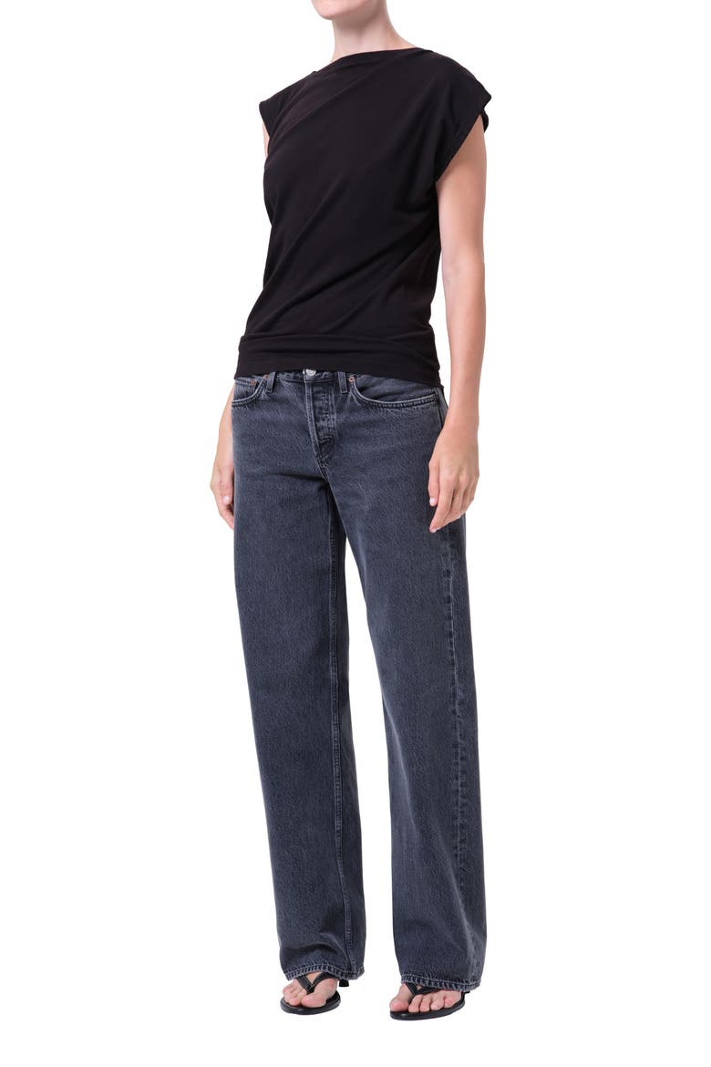 Beth Asymmetric Top, Alternate, color, BLACK