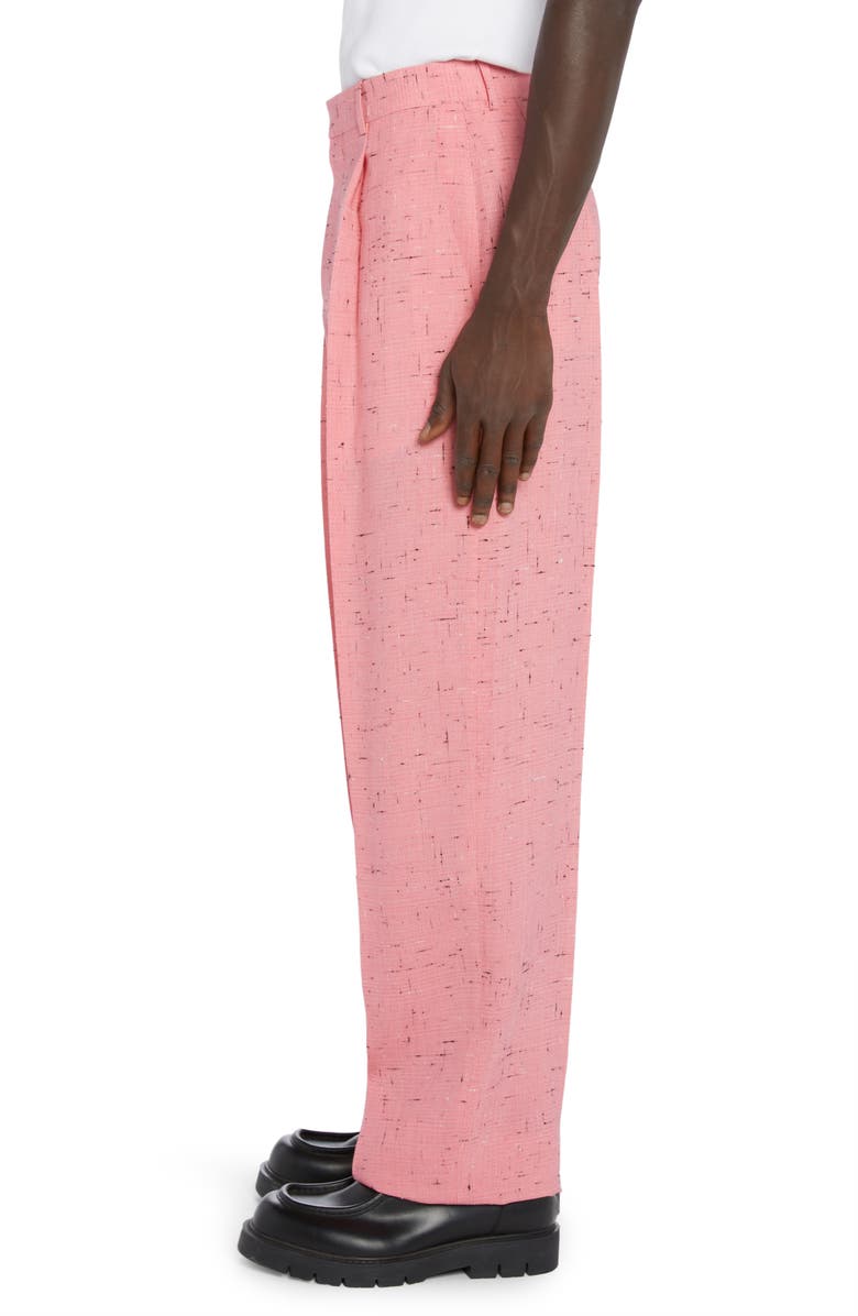 Bottega Veneta Pleated Crosshatch Viscose Blend Pants, Alternate, color, 
