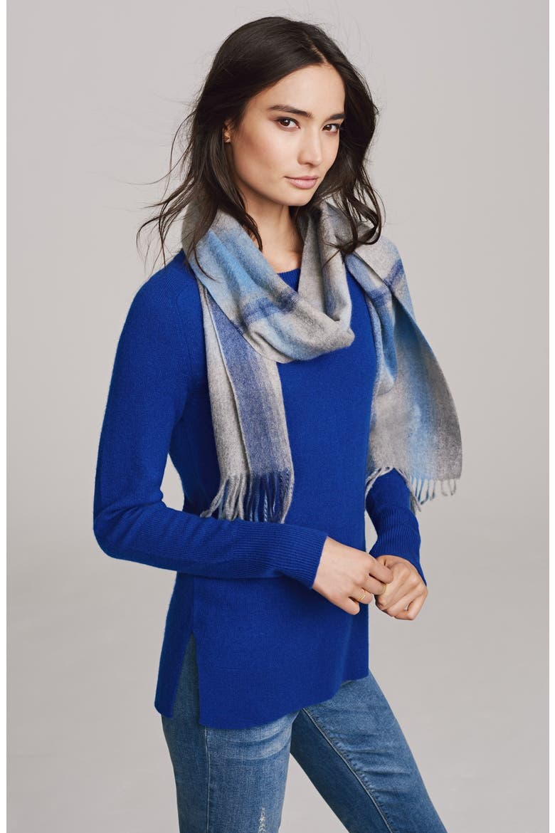 Crewneck Lightweight Cashmere Sweater, Alternate, color, HEATHER CAMEL