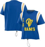 WEAR by Erin Andrews Women's WEAR by Erin Andrews Royal Los Angeles Rams Cinched Colorblock T-Shirt