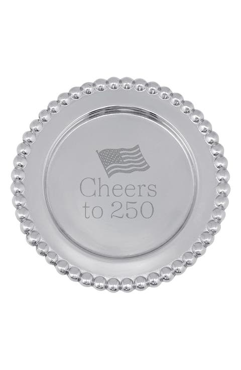 Cheers to 250 Beaded Wine Plate