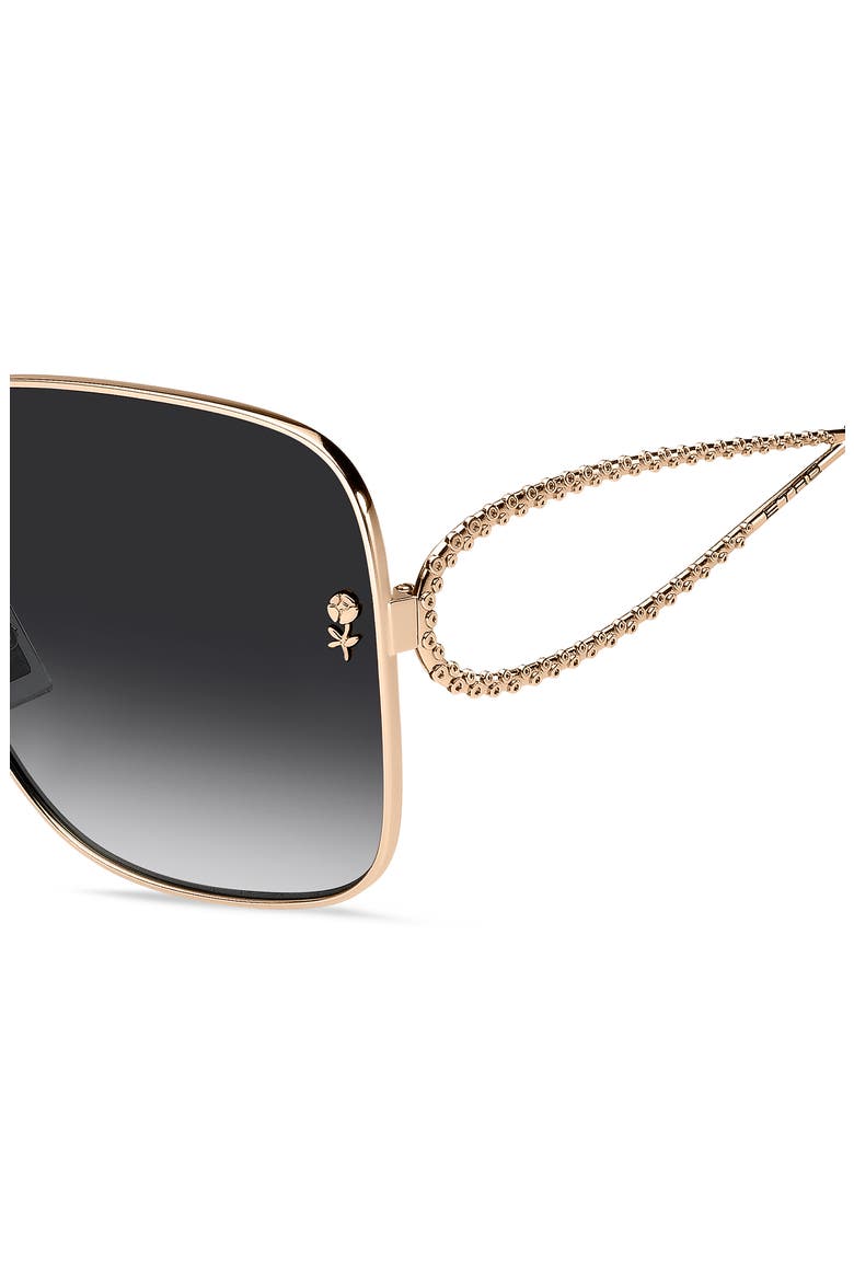 61mm Gradient Square Sunglasses, Alternate, color, ROSE GOLD/ DARK GREY SF