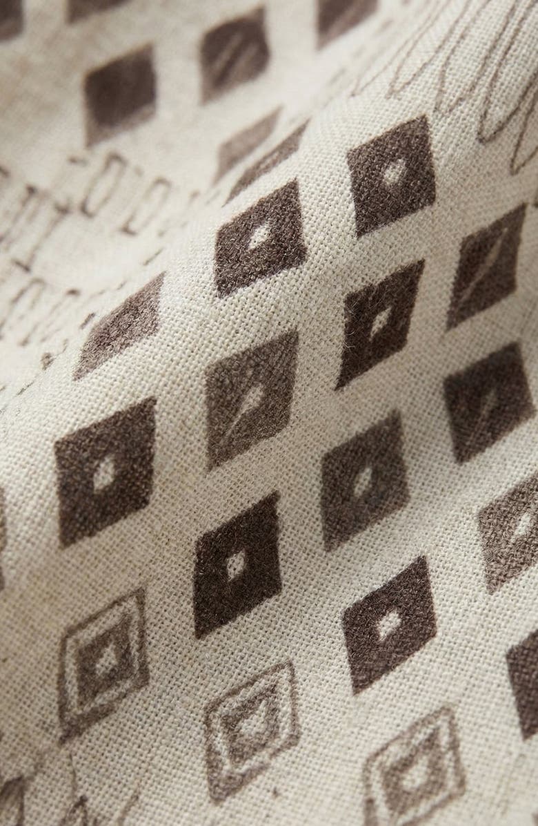 Modenaire Geometric Print Halter Maxi Dress, Alternate, color, Cream / Dark Brown