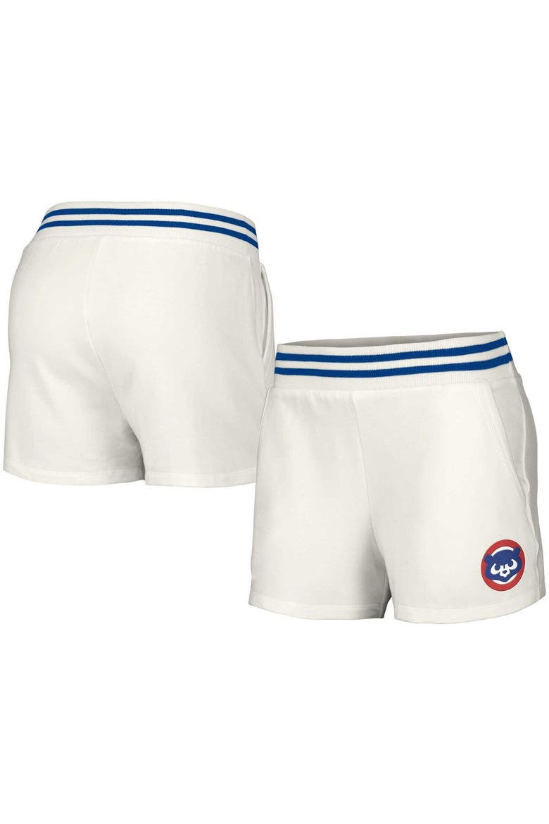 Women's Lusso  White Chicago Cubs Maeg Tri-Blend Pocket Shorts, Main, color, White