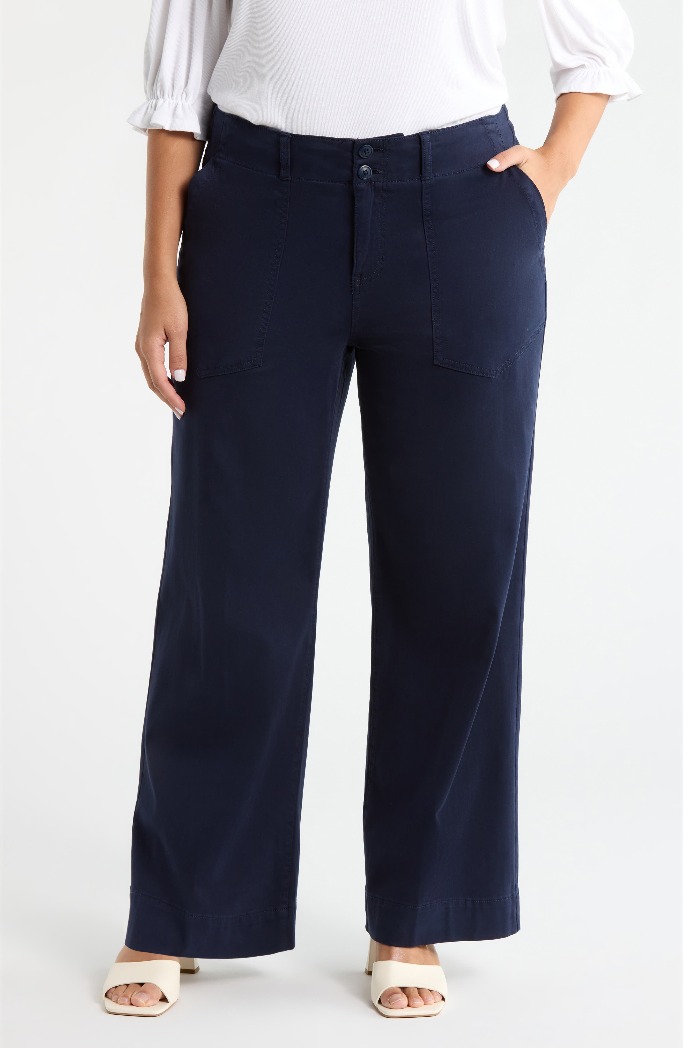Patch Pocket Wide Leg Utility Pants