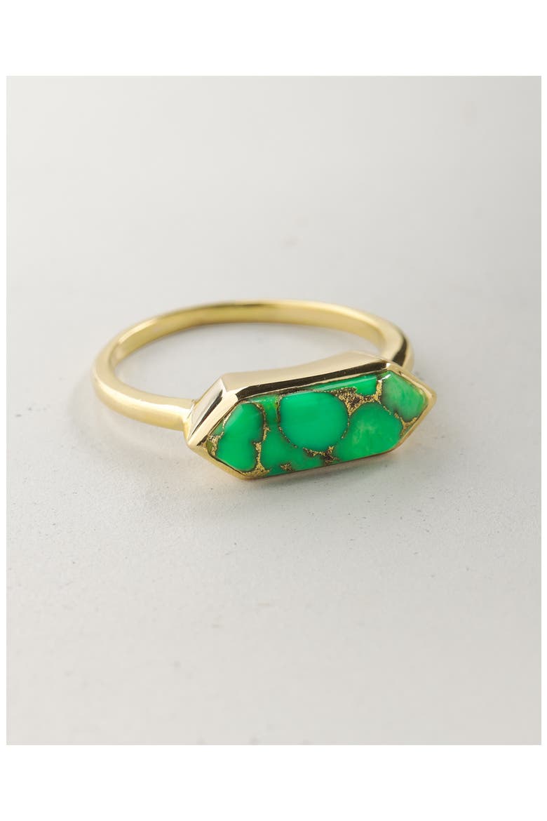 Green Copper Turquoise Ring, Alternate, color, GREEN