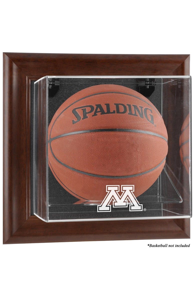 FANATICS AUTHENTIC Minnesota Golden Gophers Brown Framed Wall-Mountable Basketball Display Case, Main, color, 