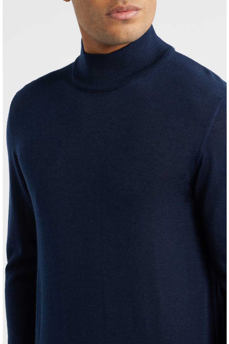 Mock Neck Wool & Silk Sweater, Alternate, color, NAVY