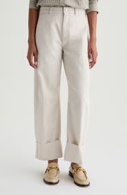 AG Mercer High Waist Cuffed Barrel Leg Pants