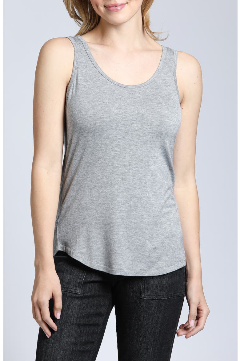 Perfect Fit Scoop Neck Tank, Main, color, HEATHER GREY