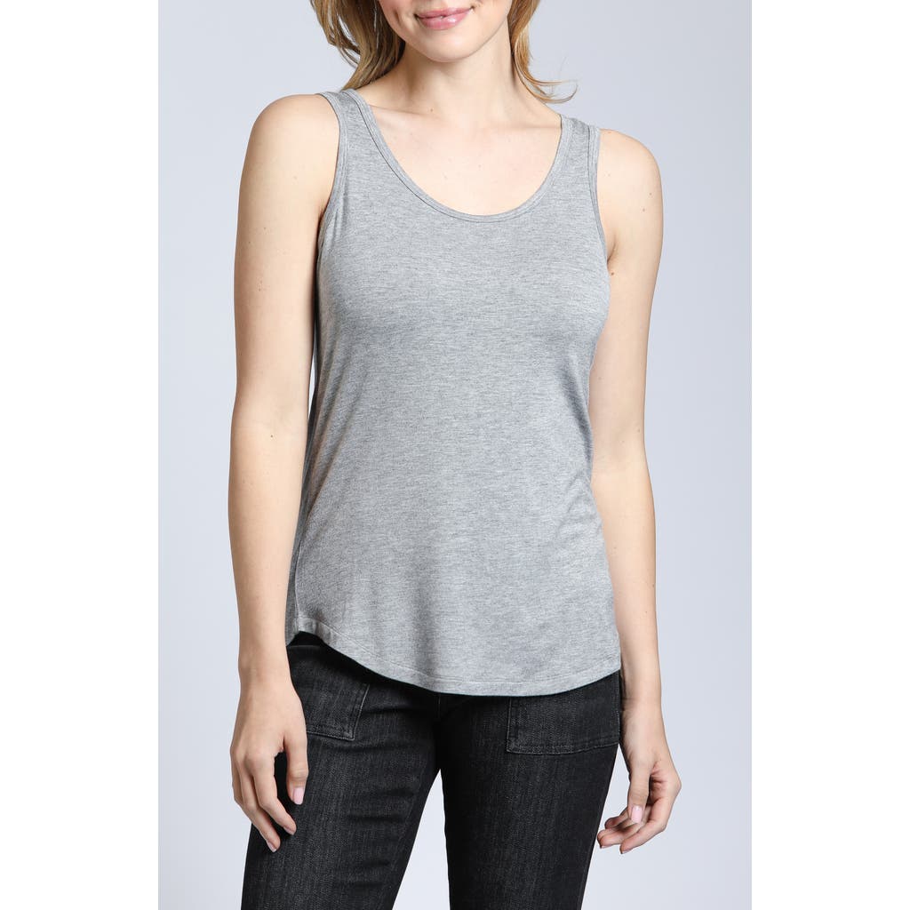 Apny Perfect Fit Scoop Neck Tank In Heather Grey