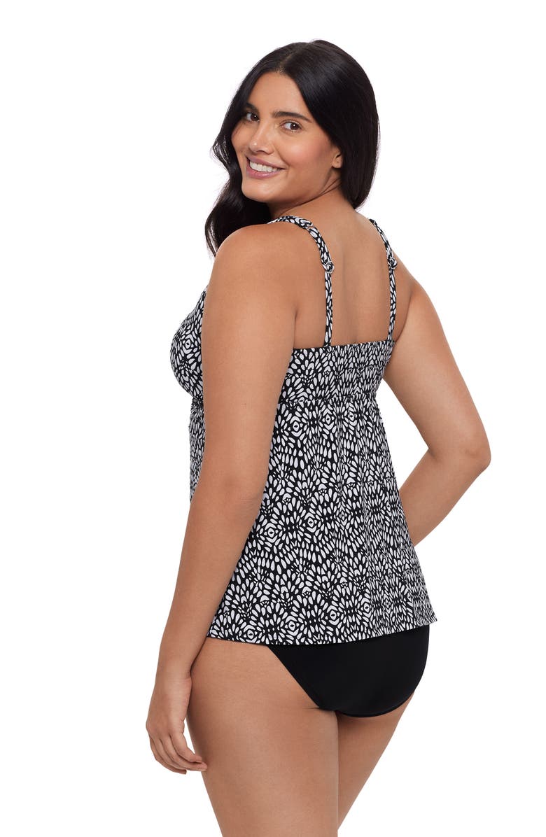 Trimshaper Molly Double Ring Tankini Swimsuit Top, Alternate, color, Balinese Block