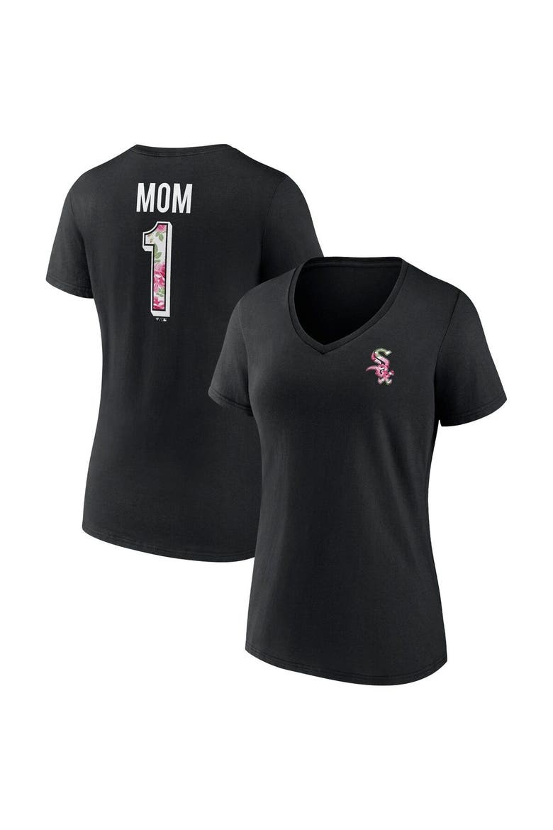 Women's Black Chicago White Sox Mother's Day Plus Size Best Mom Ever V-Neck T-Shirt, Main, color, Black