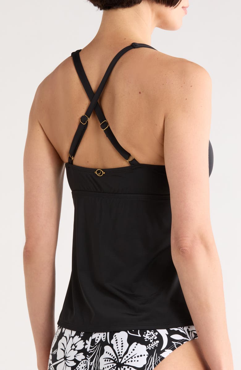 JANTZEN Jaime Halter Tankini Top, Alternate, color, Black