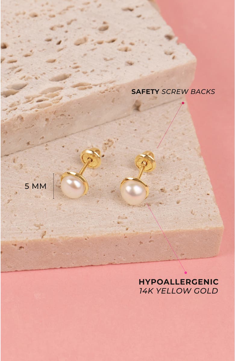 In Season Jewelry 14kmal Cultured Pearl Earrings, Alternate, color, White