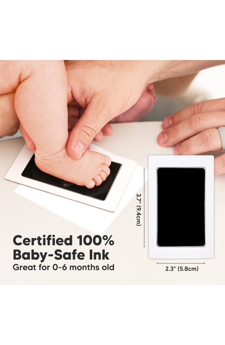 KeaBabies Fond Clean Touch Inkless Hand and Footprint Frame, Alternate, color, Cloud Gray/Gold