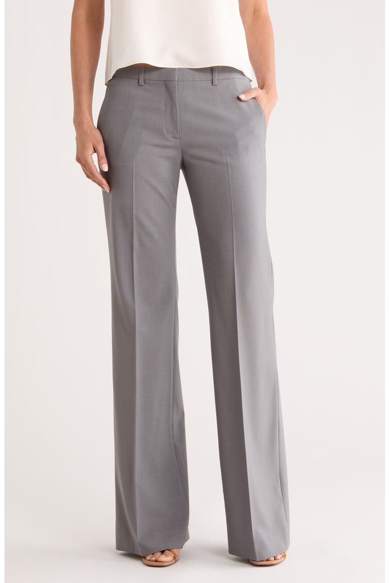 Demetria Wool Blend Trousers, Main, color, PEARL MELANGE