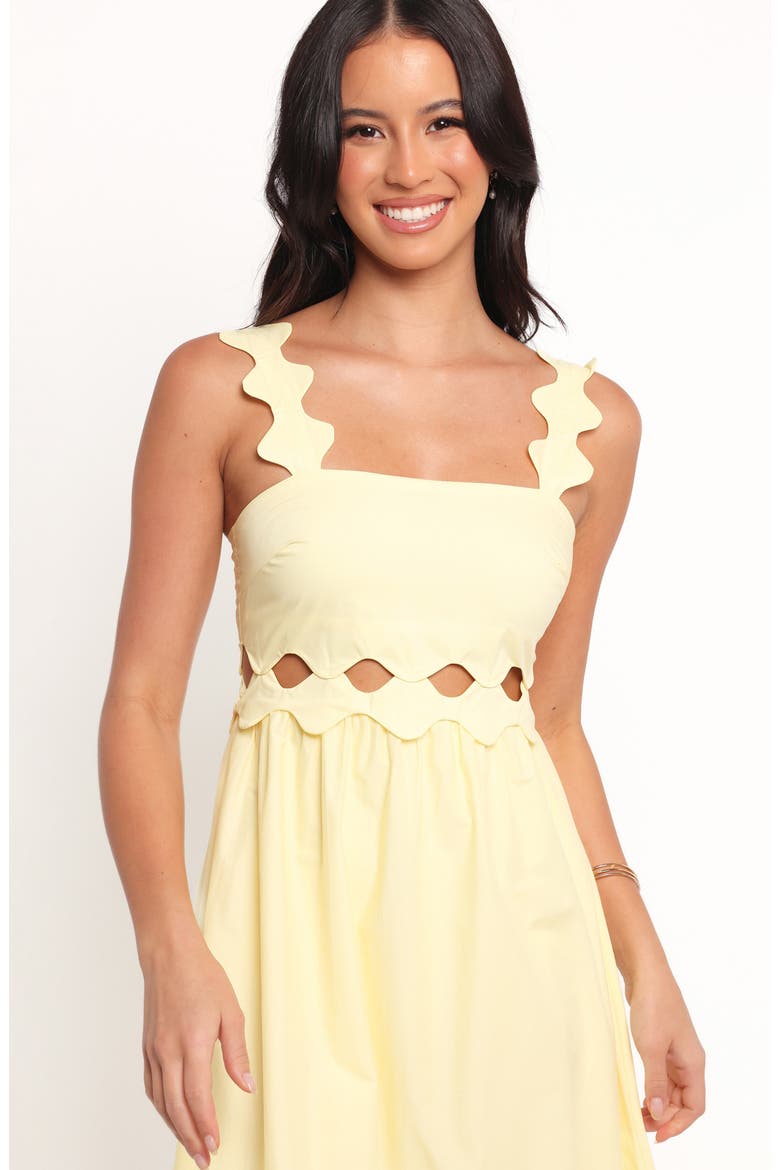 Dixie Scalloped Cutout Cotton Maxi Dress, Alternate, color, YELLOW