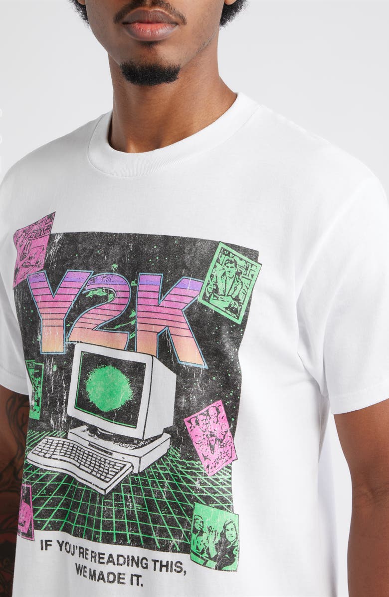Club Vintage Y2K Cotton Graphic T-Shirt, Alternate, color, White