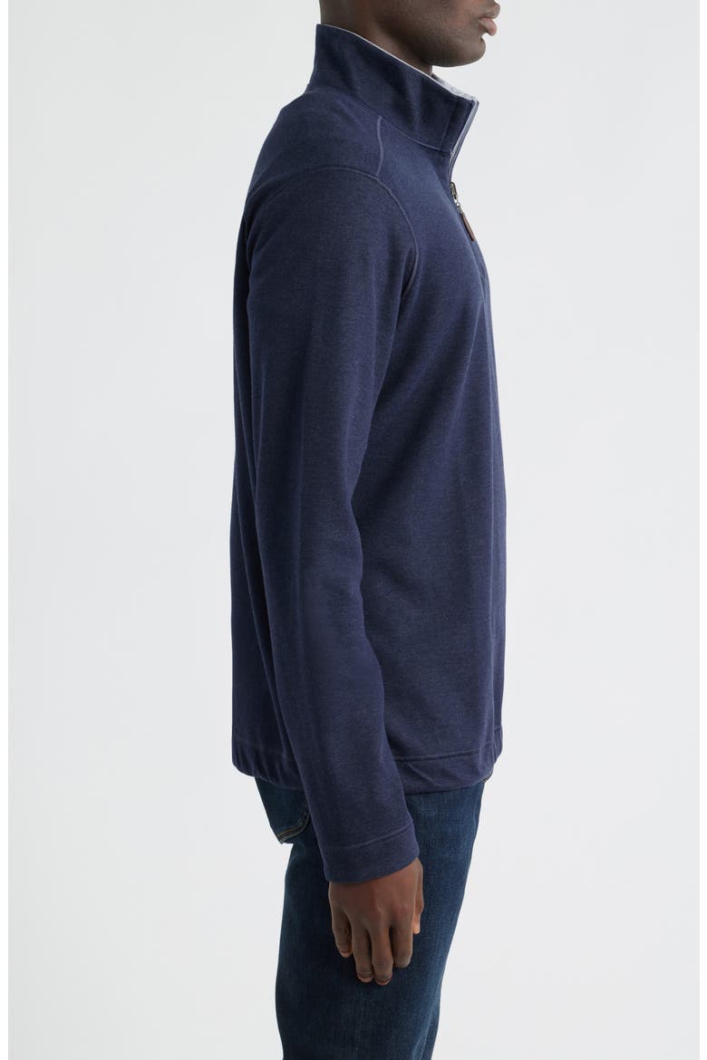 Icon Reversible Cotton Blend Quarter Zip Pullover, Alternate, color, NAVY/ STORM