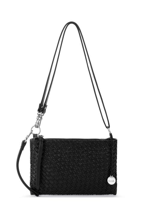 Vita Hand Woven Leather Crossbody Wristlet