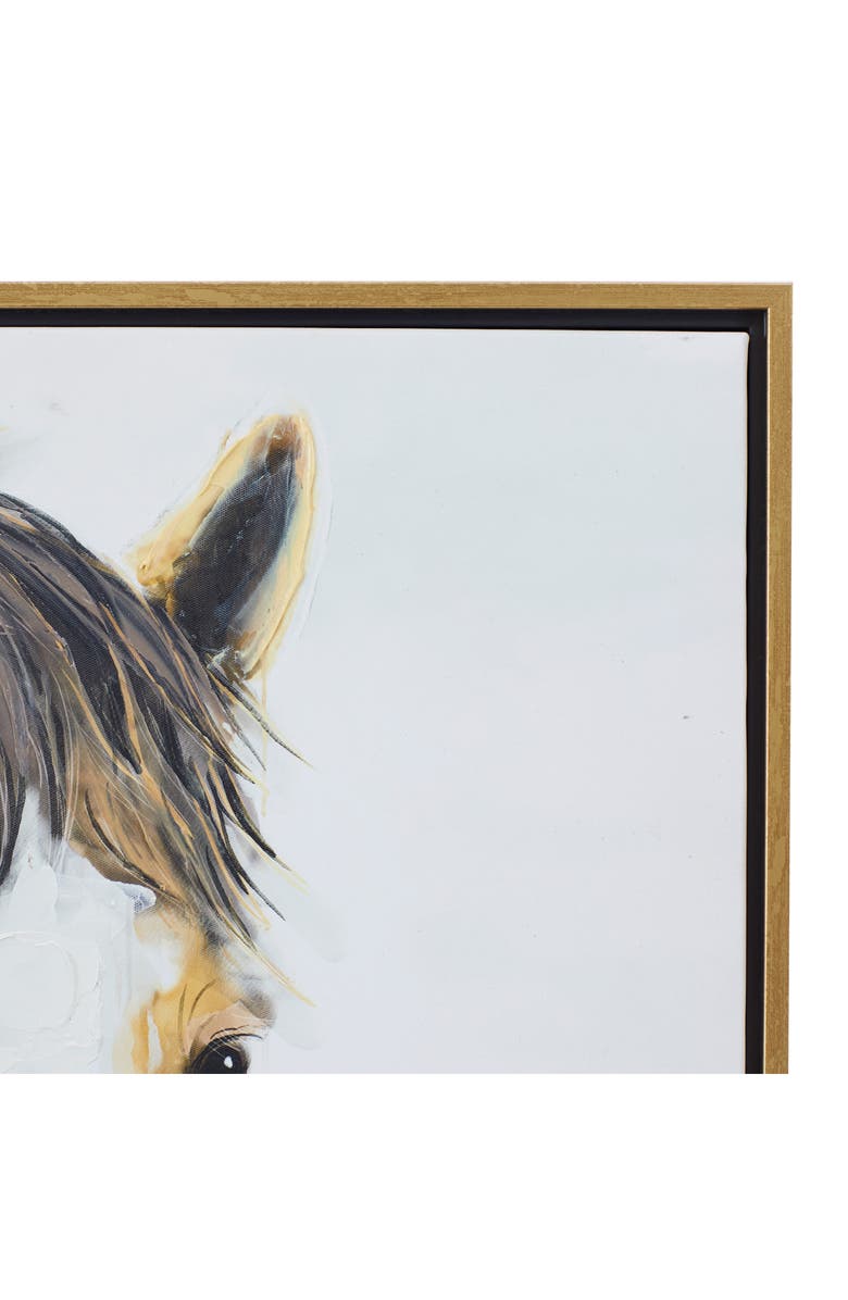 SONOMA SAGE HOME Brown Canvas Modern Farmhouse Horse Framed Wall Art with Goldtone Frame, Alternate, color,