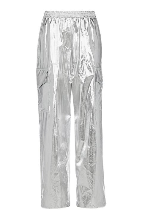 Cargo Pants in Metallic Polyester
