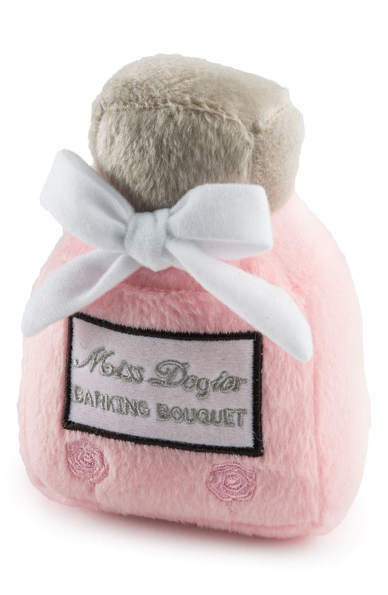 Haute Diggity Dog Miss Dogior Perfume Bottle Plush Dog Squeaker Toy, Main, color, Pink