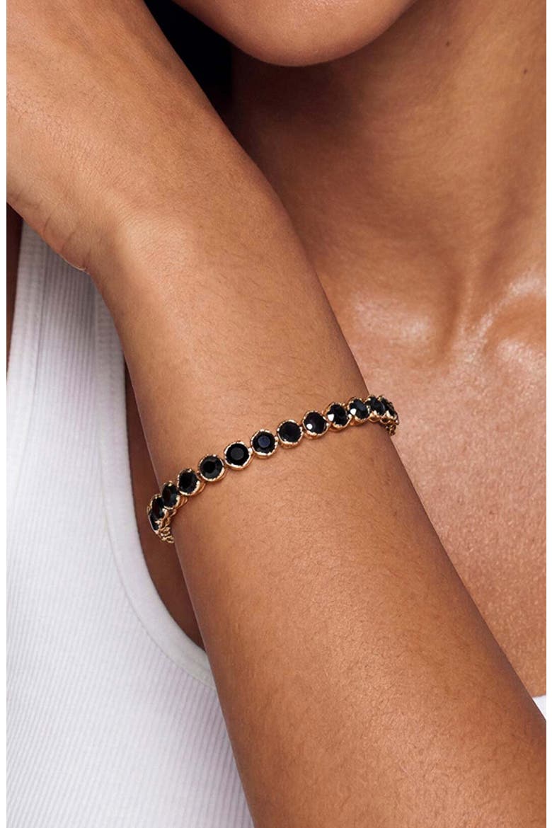 Cubic Zirconia Tennis Necklace, Alternate, color, BLACK