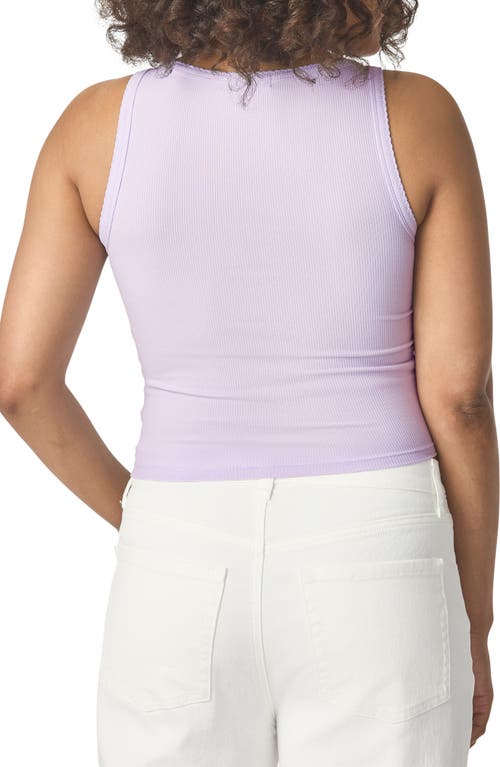 Florence By Mills Rib Button-up Tank Top In Purple