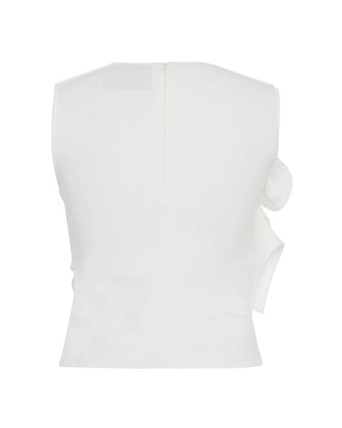 Theo The Label Atlas Bow Scuba Top In Ivory
