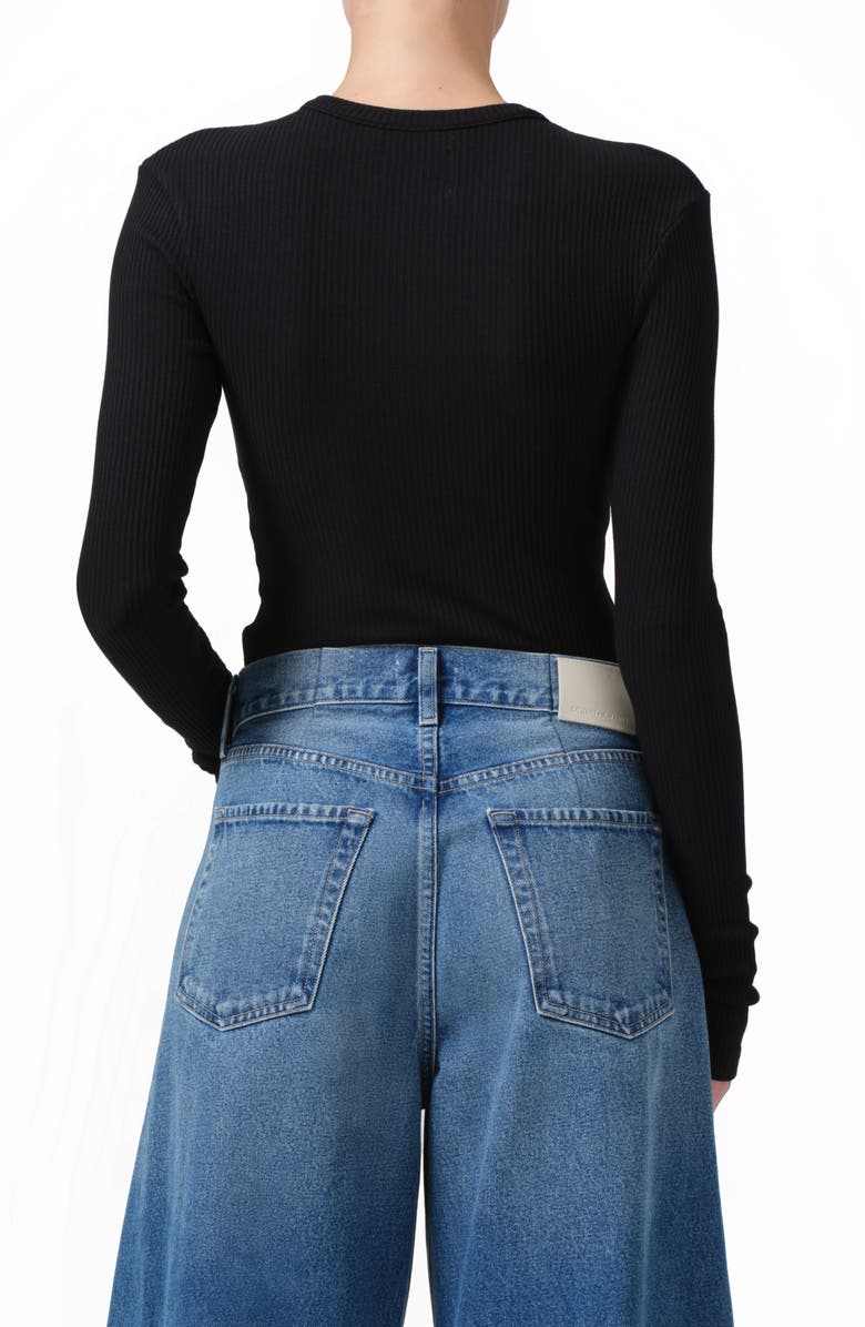 Citizens of Humanity Faena Crop Crewneck Top, Alternate, color, Black