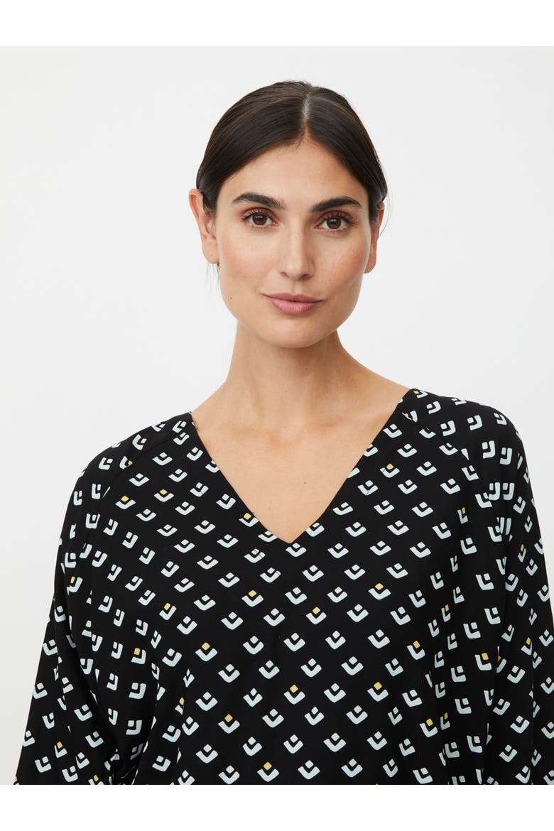 Beniko V-Neck Printed Blouse, Alternate, color, Ether