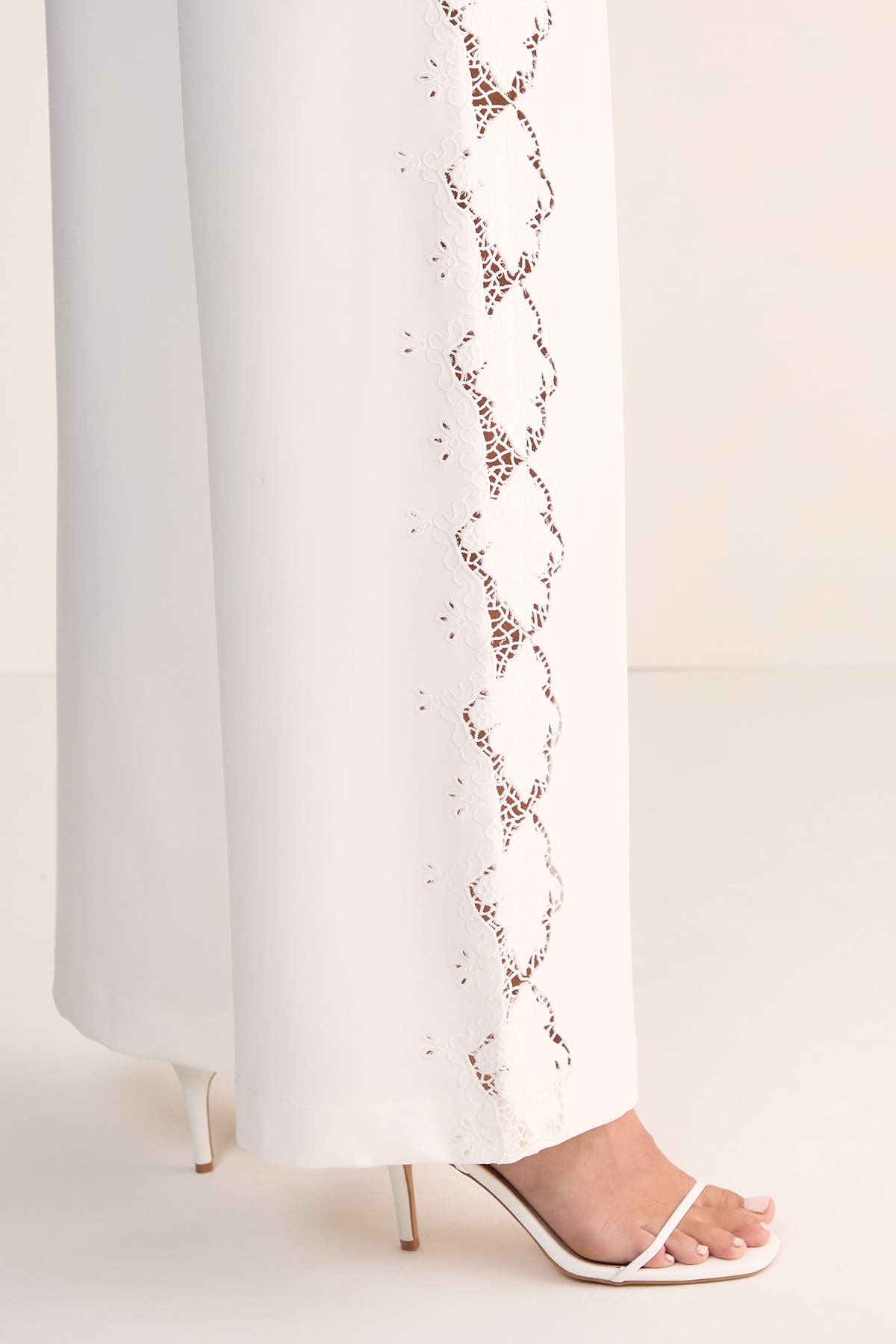 Cutwork Side Tailored Wide Leg Pants - image 2