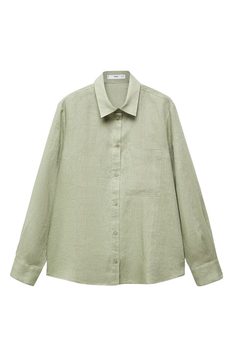 MANGO Lino Linen Shirt, Alternate, color, 