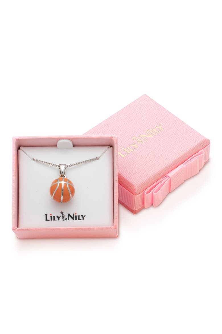 3D Basketball Necklace, Alternate, color, SILVER