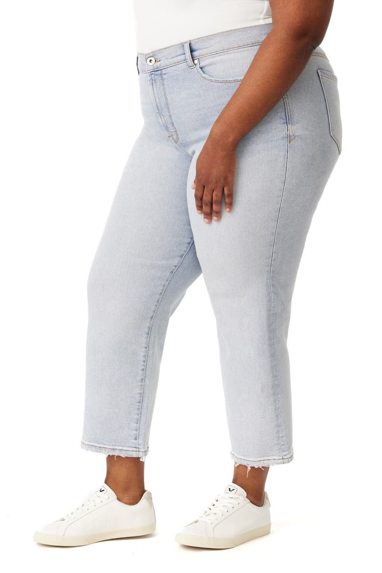 Ella High Waist Crop Slim Straight Leg Jeans, Alternate, color, PACE
