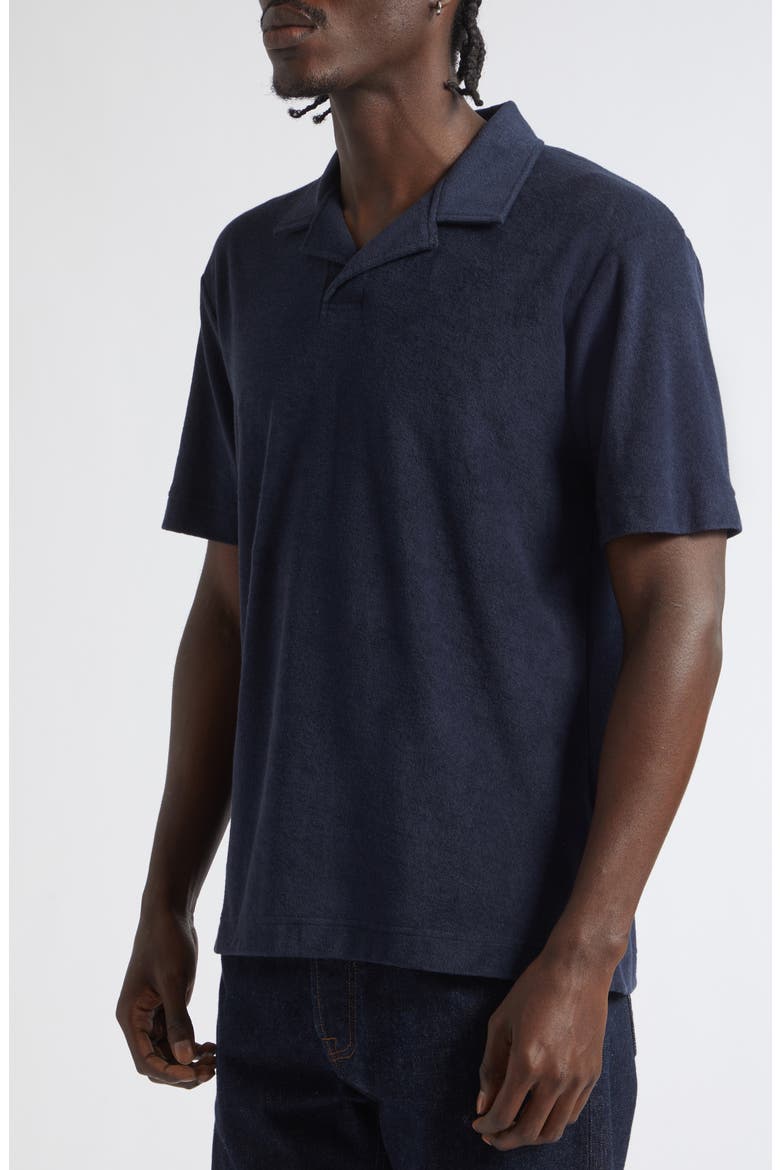 Cotton Terry Cloth Polo, Alternate, color, NAVY