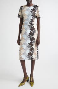 Marni Floral Embroidered Cotton Blend Sheath Dress