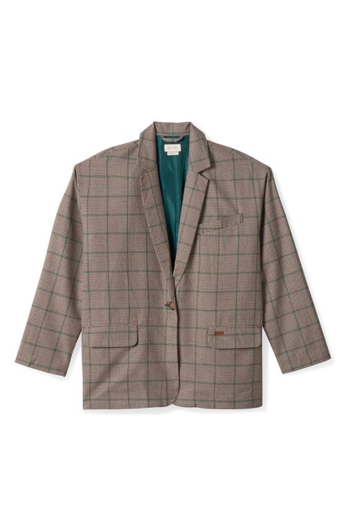 Brixton Axl Oversize Plaid Blazer In Gray