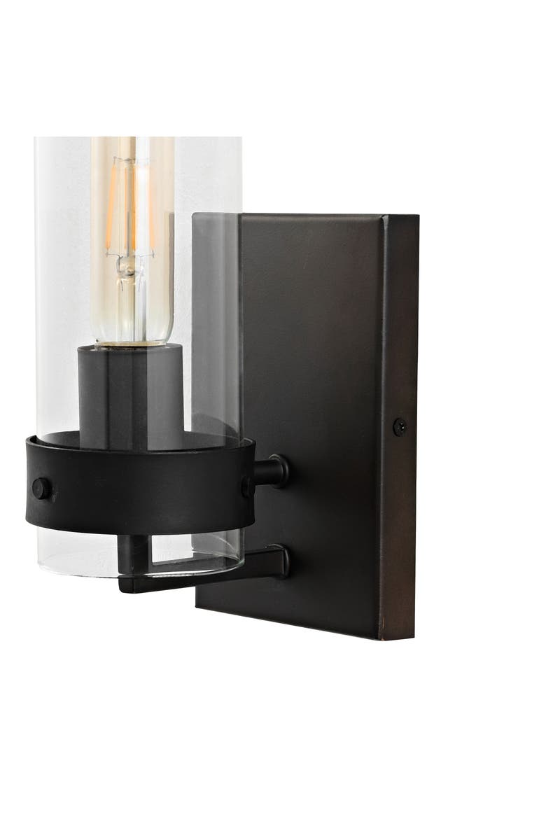 Harper 1-Light Coastal Minimalist Iron/Glass LED Sconce, Alternate, color, Oil Rubbed Bronze