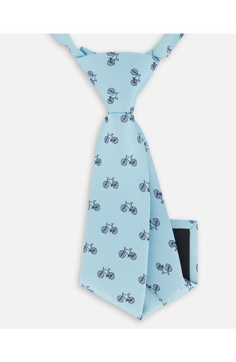 Deux par Deux Boy's Neck Tie Pale Blue With Bicycle, Alternate, color, Pale Blue With Bicycle